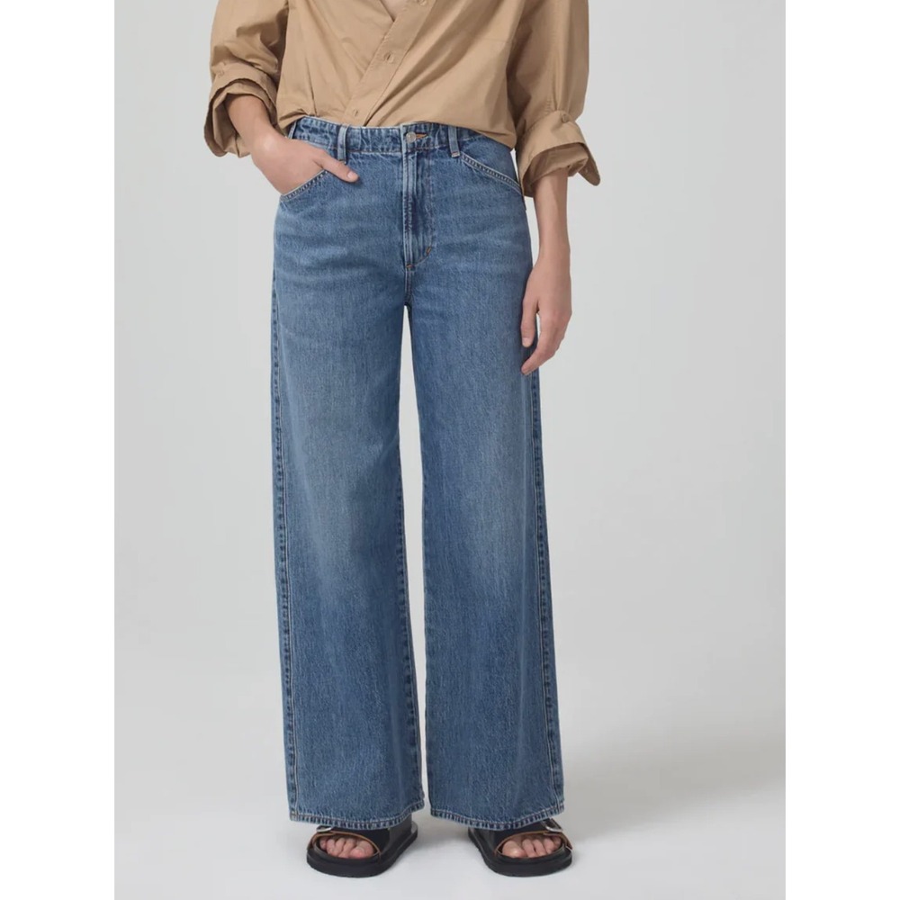Citizens of Humanity Paloma Utility Trouser Wide Leg Raw Hem Jeans Sz 25 Altered - Picture 3 of 16